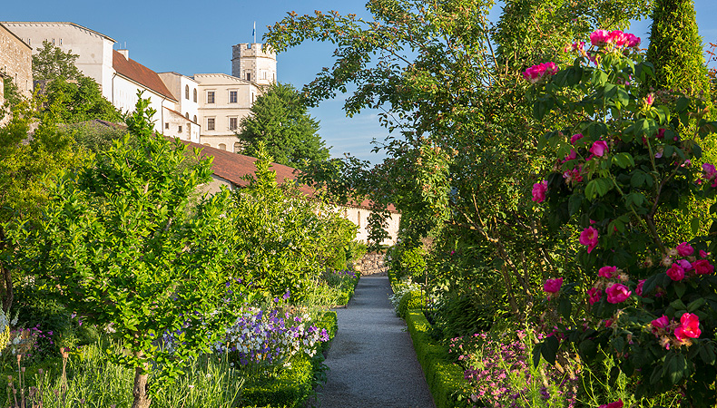 Blick durch den Garten nach Westen