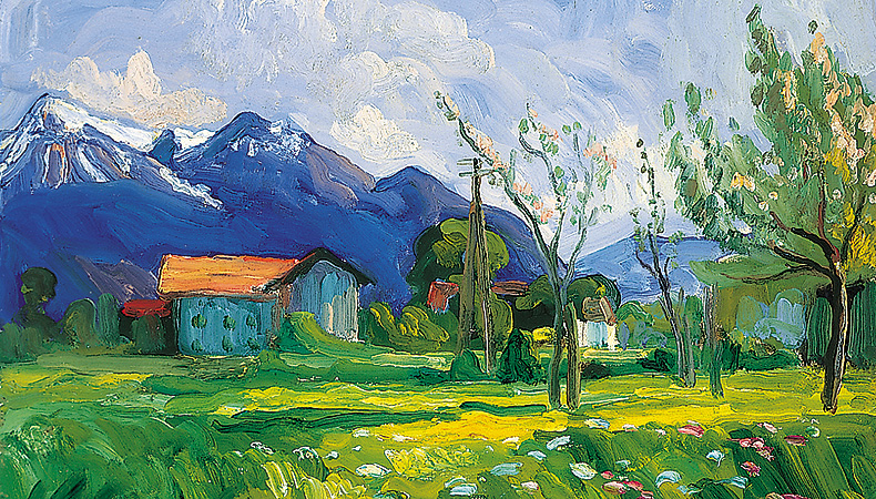 Gemälde 'Frühling', Julius Exter